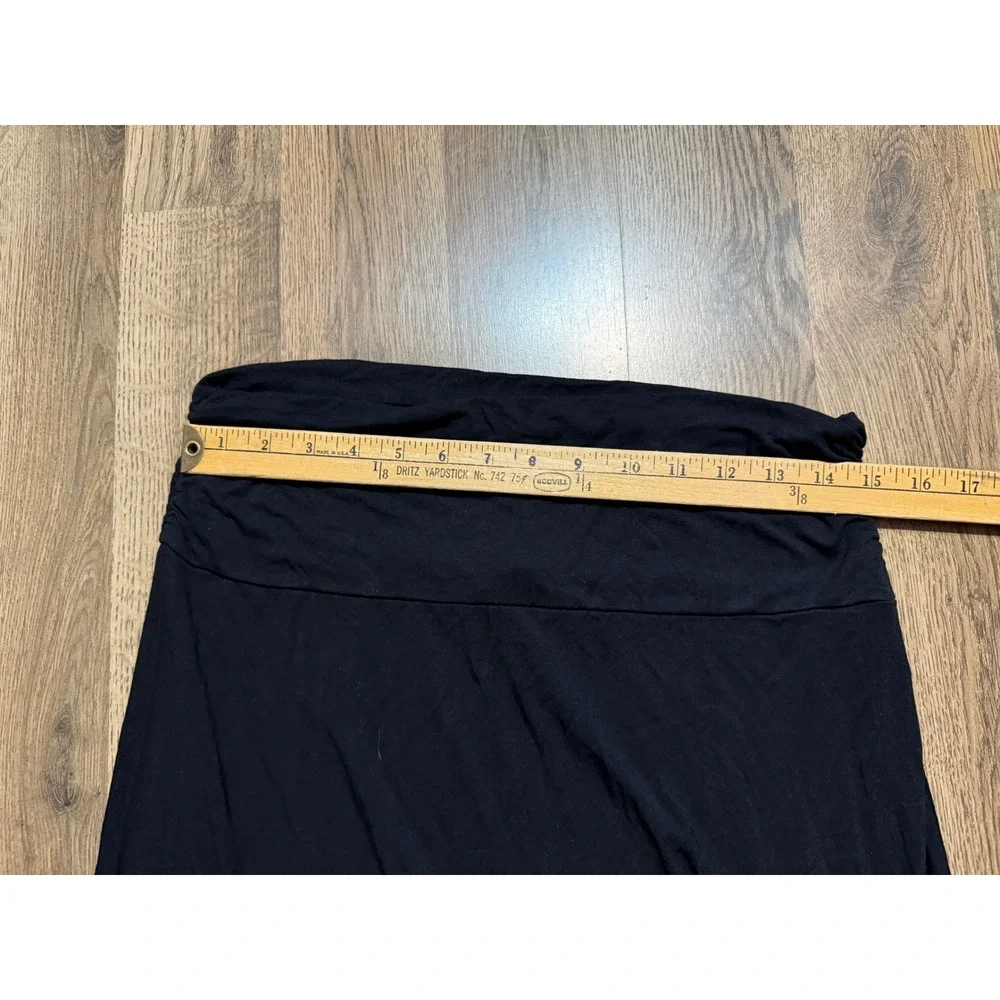 Cable & Gauge Skirt Womens XL Black Maxi Skirt Foldover Waist Stretch Jersey